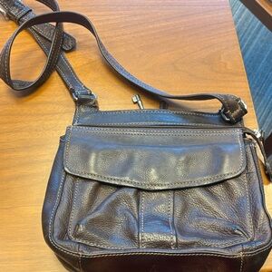 Fossil Dark Brown Leather Crossbody Bag